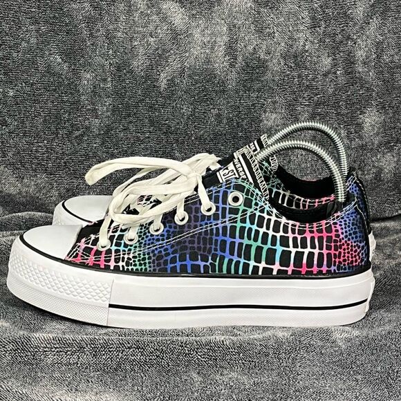 Converse Chuck Taylor All Star lift OX black/hyper pink Women's size 9 - Picture 1 of 8